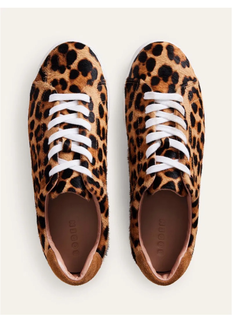 Leopard Print Womenâs Sneakers - Brown
